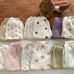 Fashion Child Girls Ankle-length Cotton Pants Causal Kids Toddler Animal Printing Anti-mosquito Trousers Summer Spring Boys