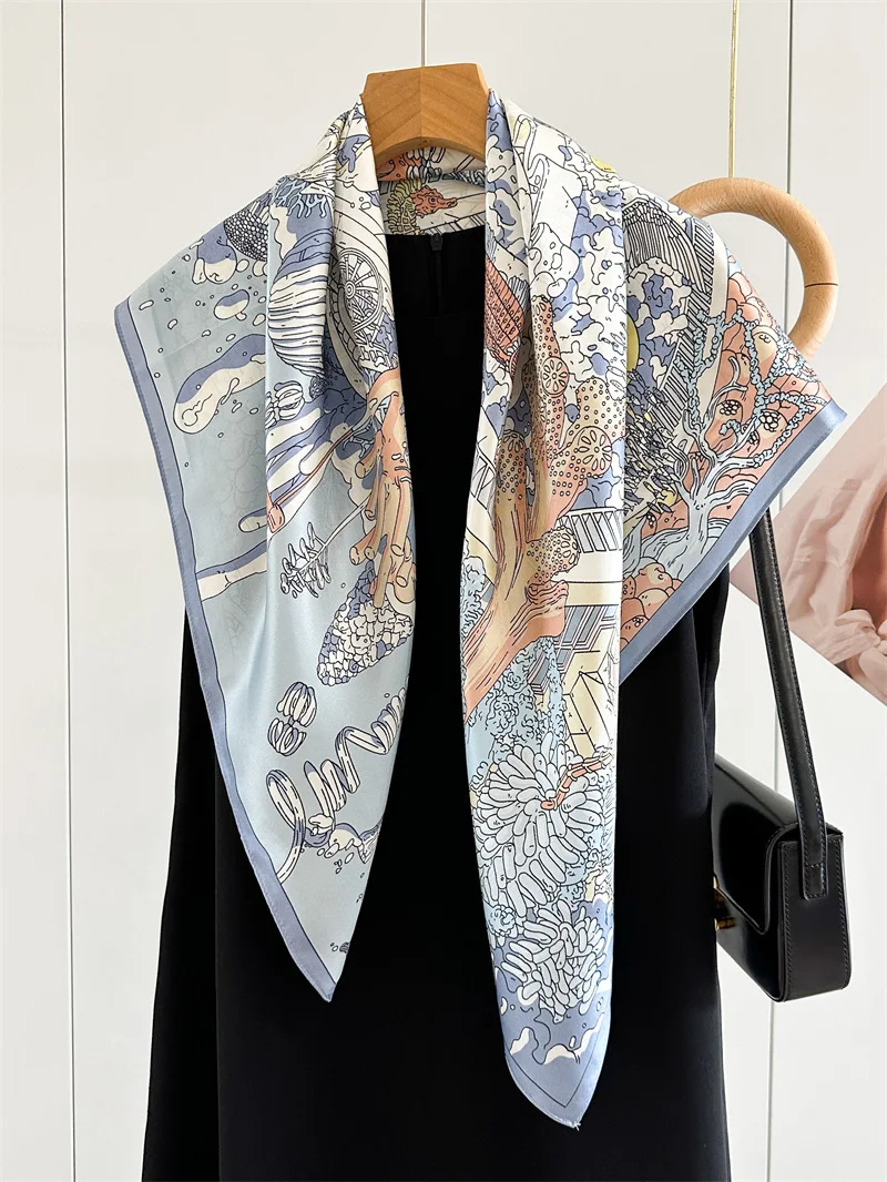 12MM Satin Silk Scarf Women 90CM Shawls Bag Belt Decoration Head Hair Accessories Valentine's Day Gift view 2