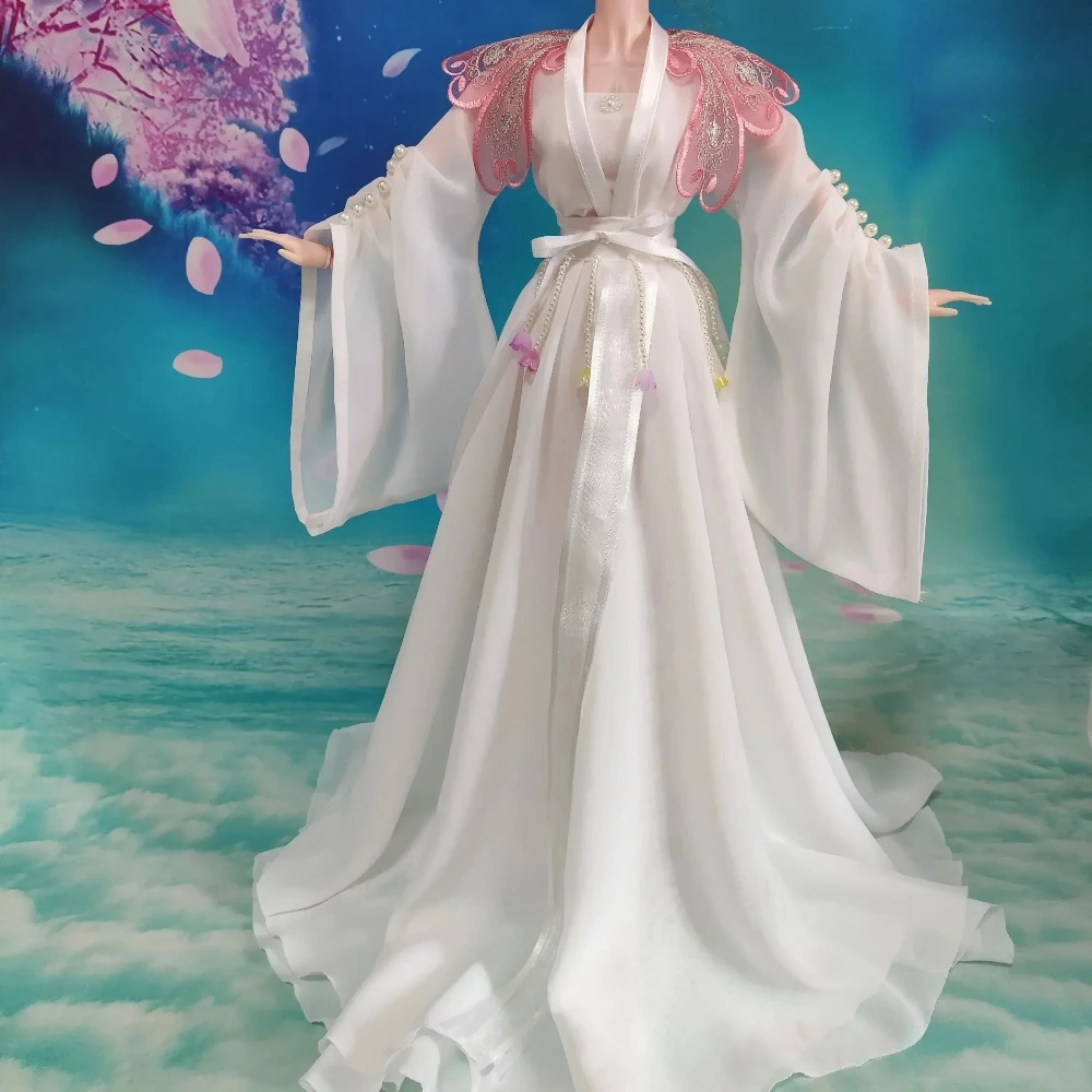 60cm Doll\'s Clothes Beautiful Dress for 1/3 Bjd Doll Ancient Hanfu Diy Girl Toy Birthday Gift Dress Up Doll Accessories, No Doll