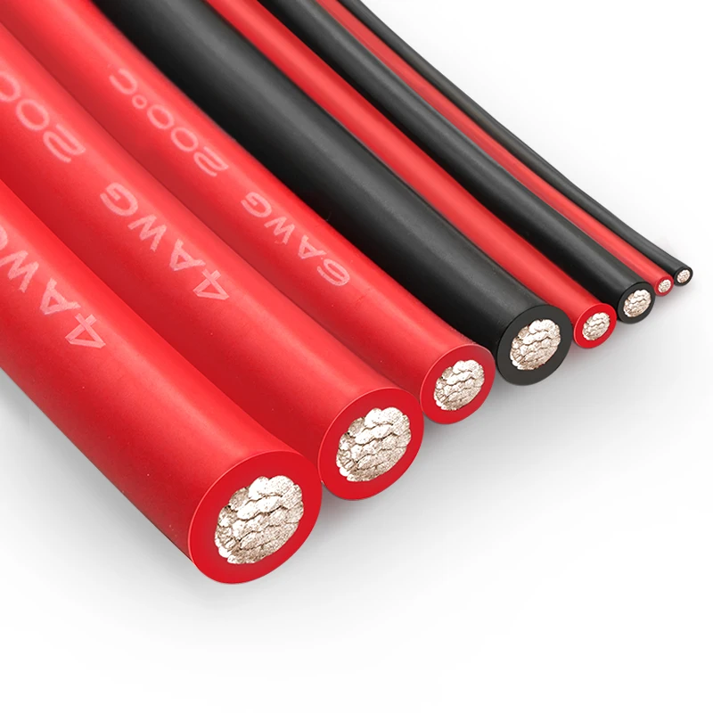 High-temperature resistant silicone rubber wire 2AWG-11AWG 50-95 square electric vehicle battery high-current power cord
