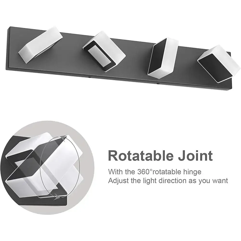 모던 디머블 LED 화장실 조명 5가지 색온도 블랙 욕실 조명기구 에너지 효율적 하드와이어드 설치