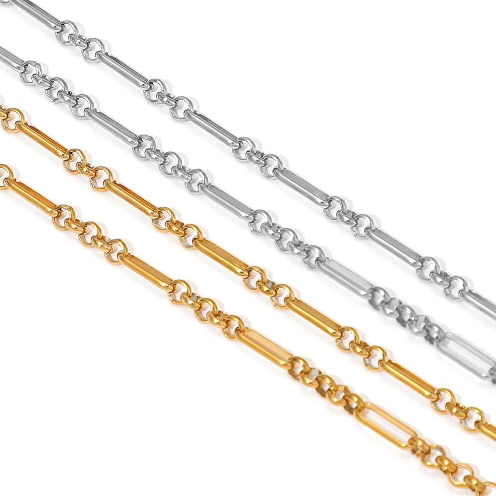 1 Meter Edelstahl-Goldfarbenes Kabel mit ovalen Gliedern für Hip-Hop-Halsketten, Armbänder, Schmuckzubehör und Modeschmuckherstellung – Detail 3