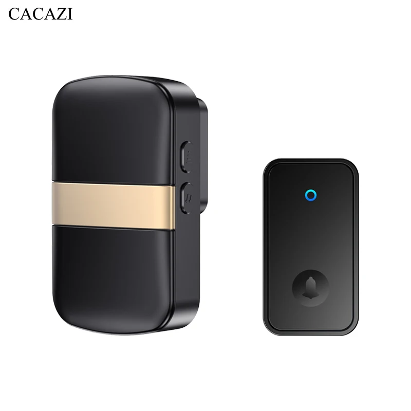 

CACAZI Self-powered Outdoor Wireless Doorbell Waterproof Smart Home Door Bell Chime Kit LED Flash Security Alarm Welcome Melodie