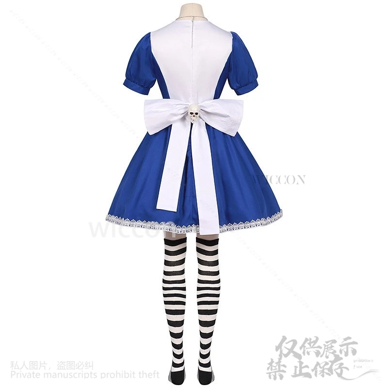 Anime gra Alicee księżniczka sukienka przebranie na karnawał szaleństwo pokojówka fartuch Lolita peruki rekwizyty dla kobiet dziewczyn impreza z okazji Halloween dostosowane