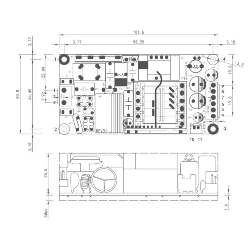 B03B-AC 220V To DC 24V 225W High-Power Switching Power Supply Module Industrial Isolated AC/DC Power Board