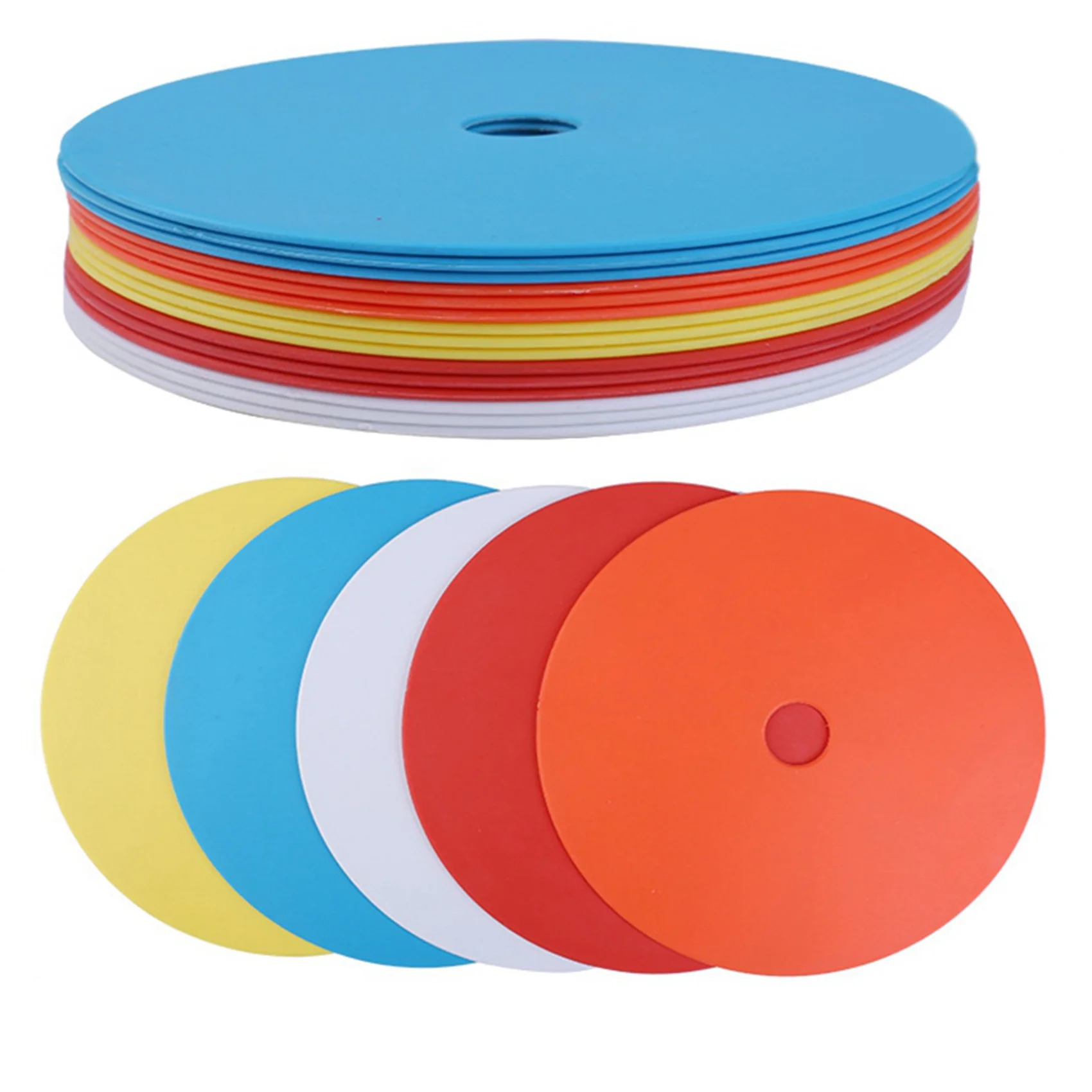 

A89E-30Pack Flat Disc Markers Non-Slip Spots Markers Football Basketball Sports Speed Agility Training Markers
