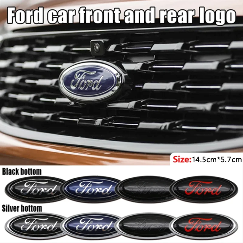 Para Ford Escort Explorer Fusion Kuga Mondeo Ecosport c-max 1 pieza emblema de parrilla delantera de coche tapa de maletero trasero logotipo accesorios de automóvil