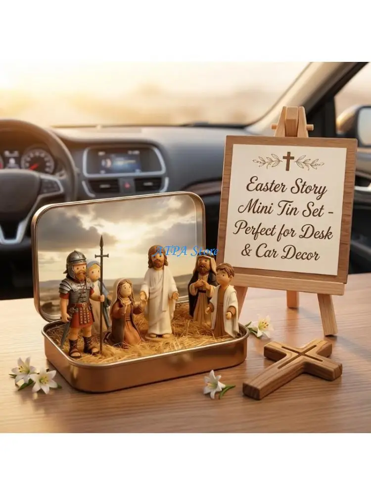 

U13C Crucifixion & Resurrection Scene In a Box Miniature Set For Indoor Decoration