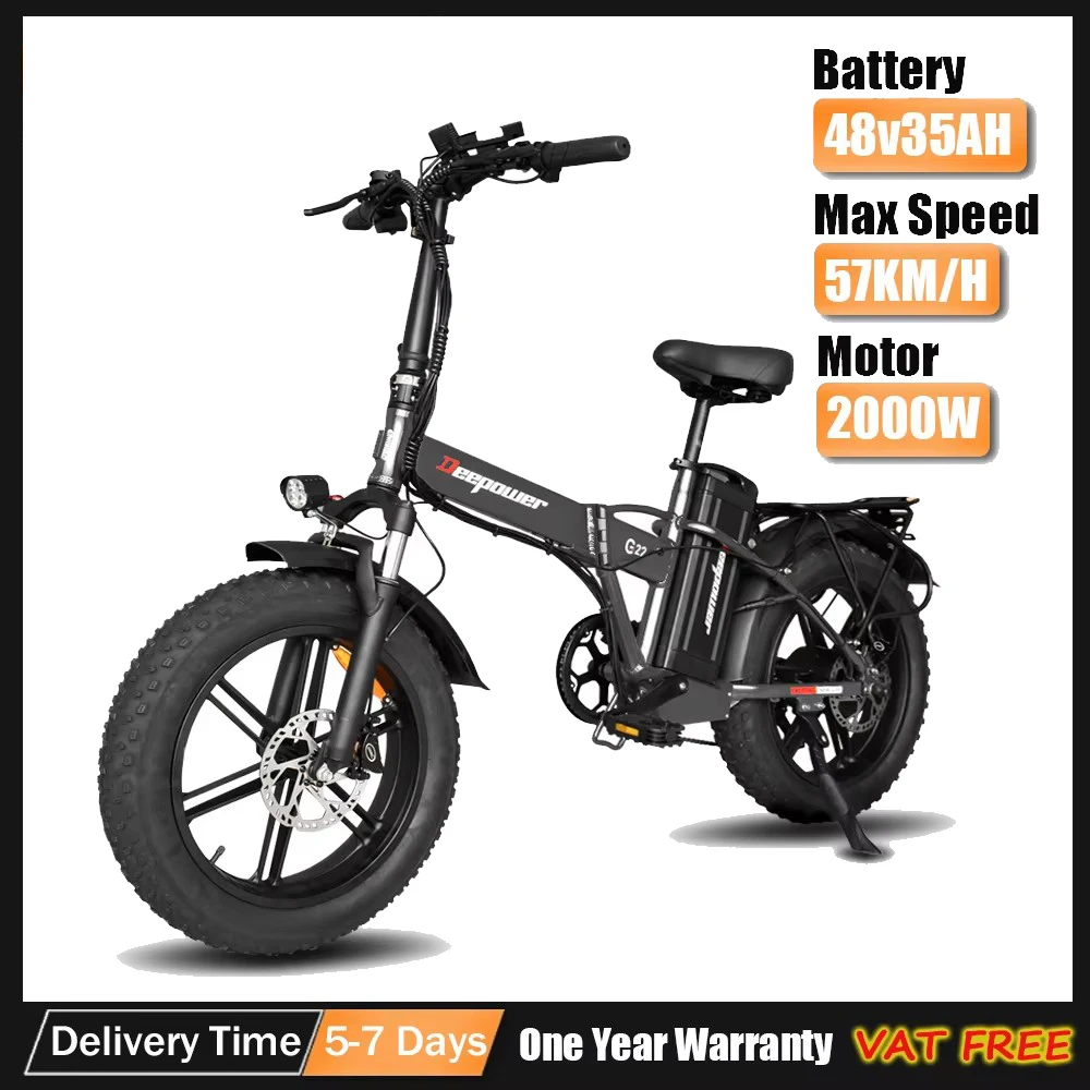 Outdoor Adult G22 Electric Bicycle 2000W 48V 35AH 45AH 20Inch Fat Tire Electric Bike Folding Mountain Ebike Off-Road Bicycle