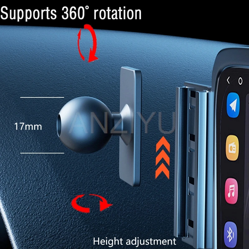 For KIA EV5 2024 2025 Car Phone Holder Screen Fixed Base Magnetic Car Mobile Phone Wireless Charging Stand Rotatable MagSafe