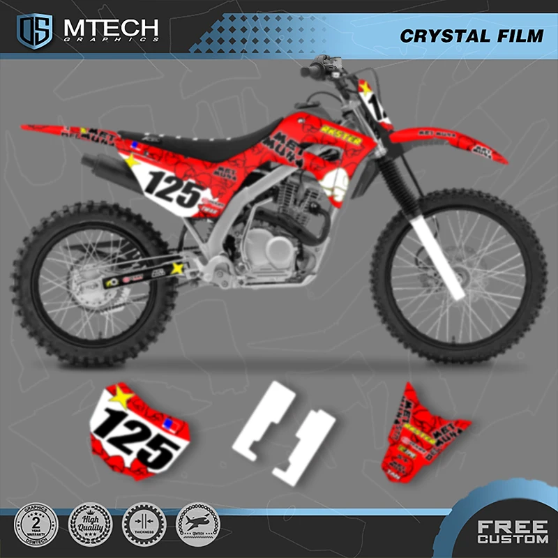 

DSMTECH на заказ мотокросс графика фоновые наклейки наборы наклеек для HONDA CRF125 F 2019 2020 2021 CRF125F 002