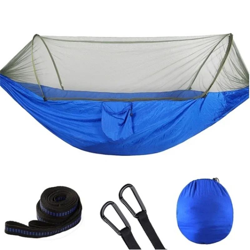 

Outdoor Quick Pop-Up Portable Camping Hammock with Mosquito Double Parachute Swing Sleeping Bed with Net Tent