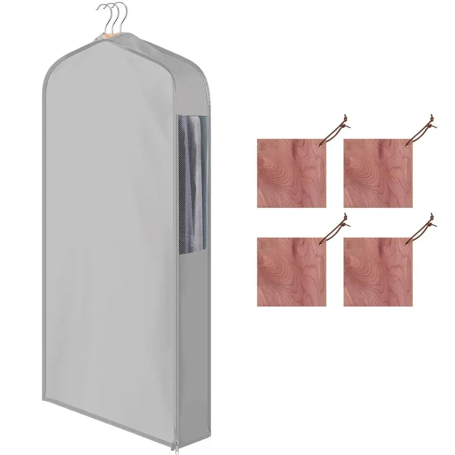 

Короткий хлопковый чехол для одежды с 4 кедровыми блоками для сохранения свежести, дышащий подвесной мешок для хранения в шкафу