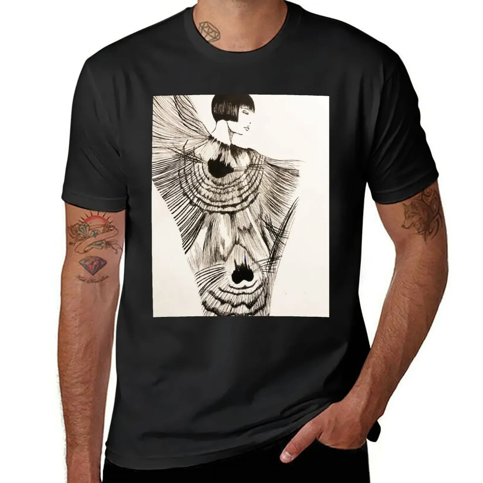 Valentina di Crepax Peacock Dress T-Shirt plus size clothes oversized t shirt men