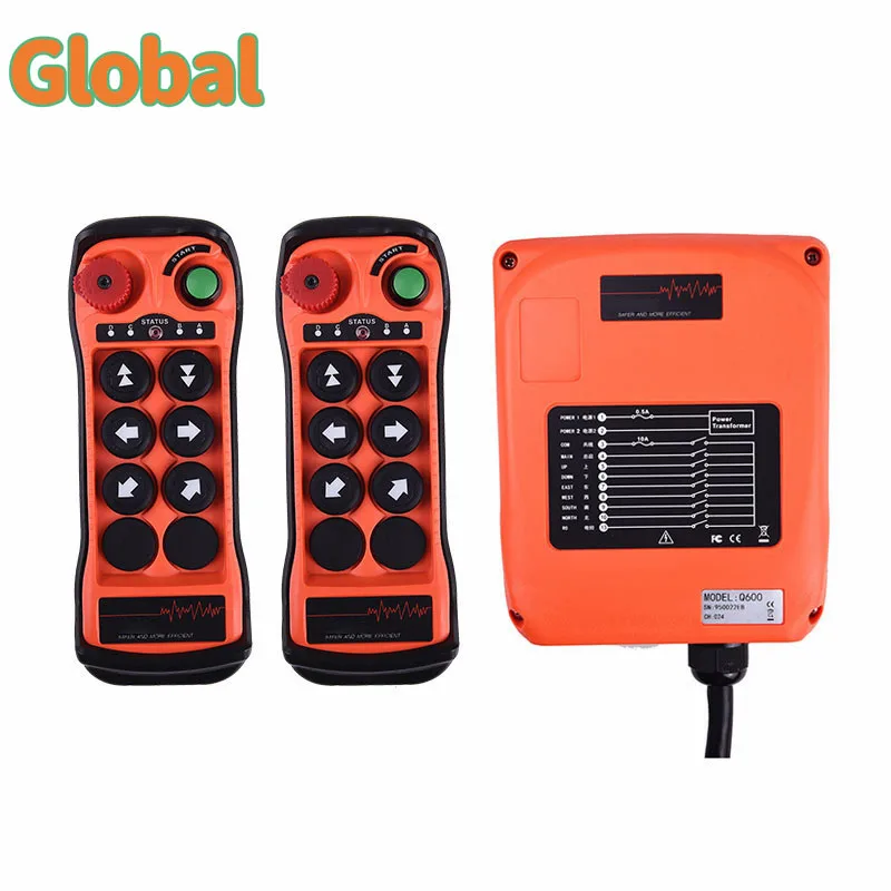 Q600 6 channels single speed Industrial Wireless Radio Crane Remote Control switches Hoist overhead bridge Crane lift control