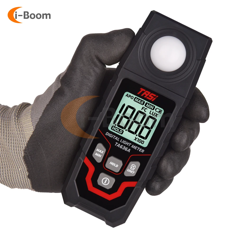 TA636A Illuminance Meter Brightness Test Recorder 0.1-200000LUX Light Meter High Accuracy LED Digital Display Tester