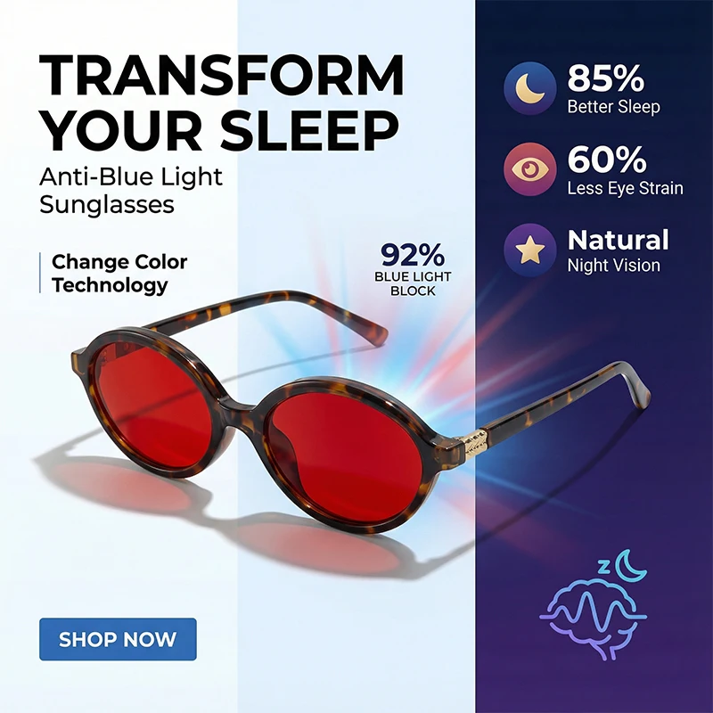 Anti Blue Light Glasses Men Women 2026 Luxury Brand Read Sleep Red Lens Computer Game Eyeglasses Change Color Sunglasses Shades - view 4