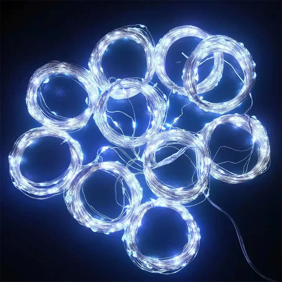 5/10 IN 1 Christmas Led Fairy String Light Outdoor Copper Wire Holiday String Light Waterproof Garden Patio Tree Garland Light