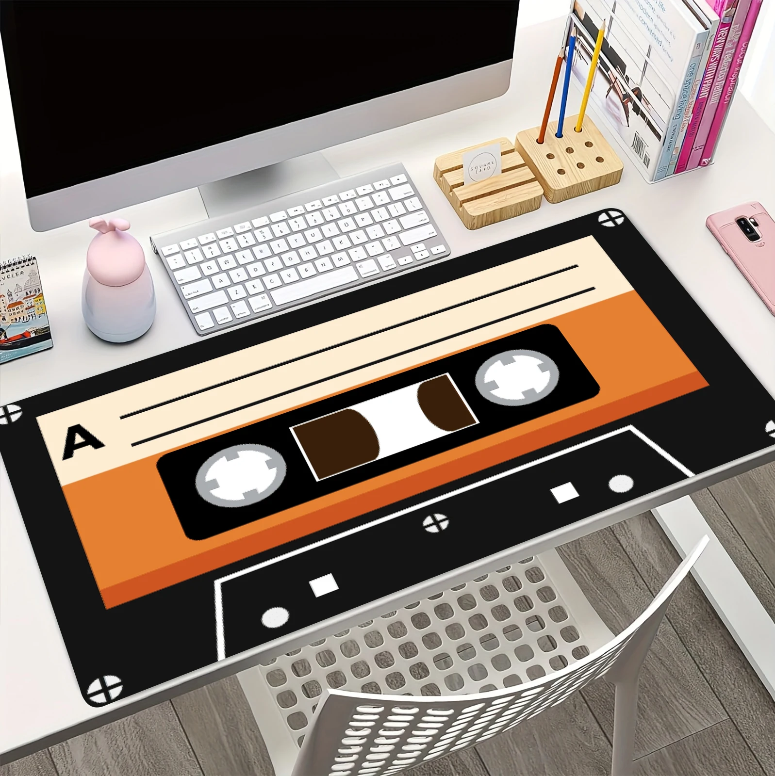 Vintage Cassette Tape Mouse Pad Large Desk Accessories for Office Natural Rubber Mousepad XXL Gamer Speed Computer Keyboard Pads