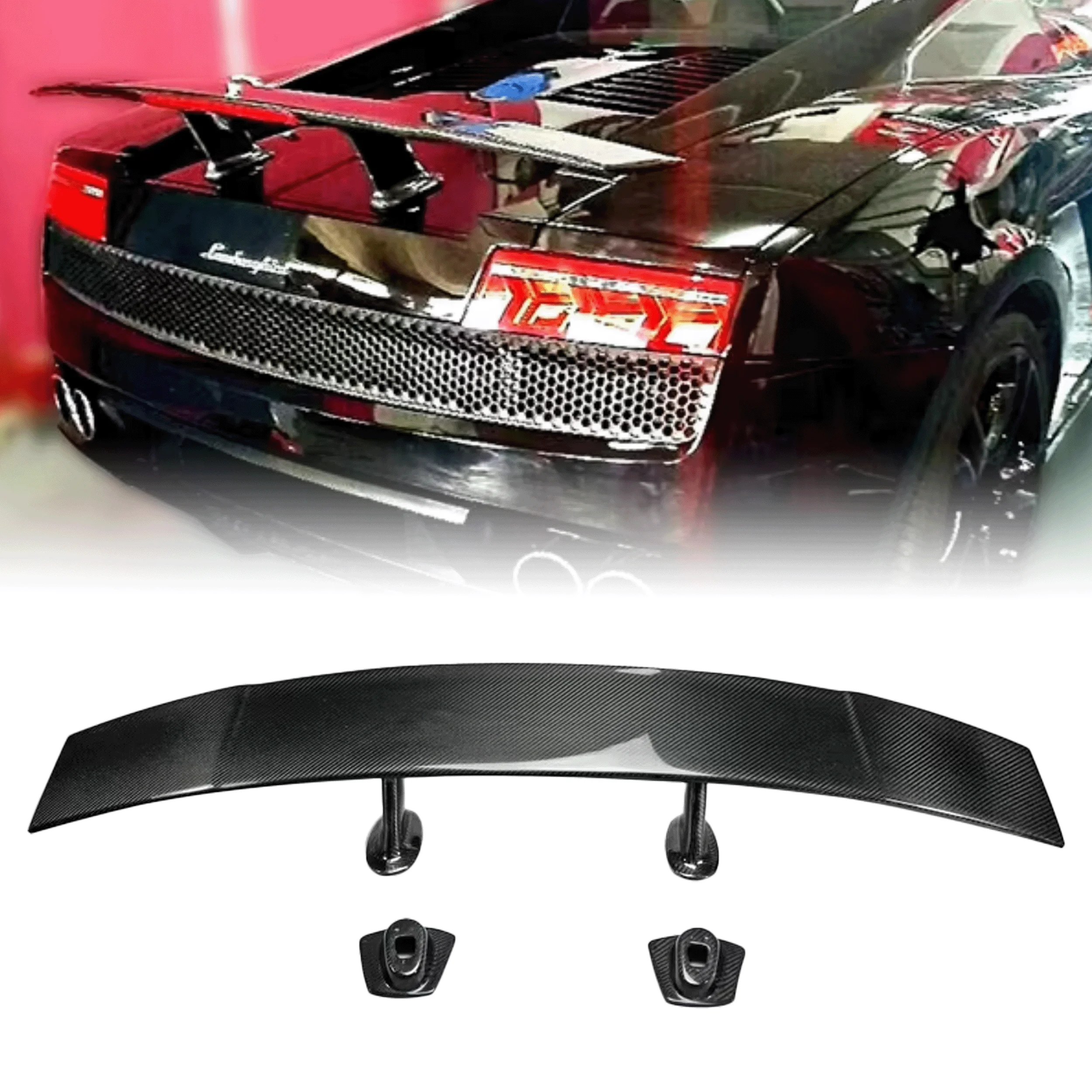 

Applicable toFor Lamborghini Gallardo LP550 LP560 LP570 DMC Toro Style Carbon Rear Spoiler
