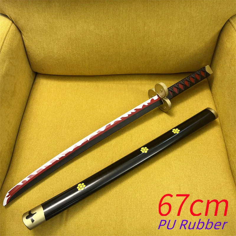 1:1 مجموعات أسلحة السيف قانون الطرف الأغر 67 سنتيمتر تأثيري زورو لعب الأدوار آكي ميزو الساموراي كاتانا سكين وا ميتشي ايتشي لعبة بولي يوريثان السلامة
