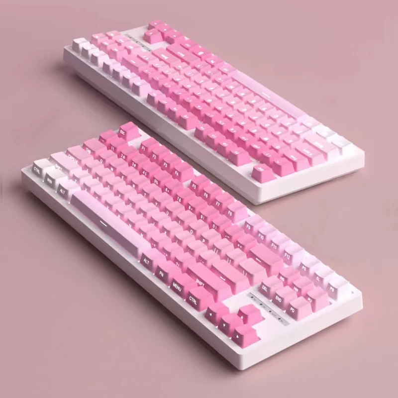 Valentine Pink Keycaps PBT Material OEM Profile Backlit NonBacklit for Cherry MX Switches on 61 87 104 108 Mechanical Keyboard