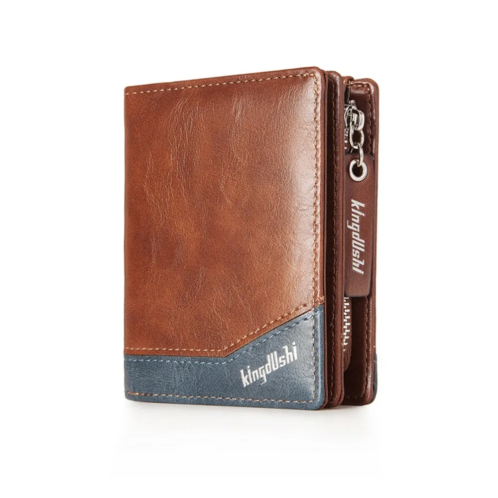 

Simple Vintage Short PU Wallet Casual Zipper Business Clutch Bag Coin Purse Card Brand Men ID Card Holder Gift