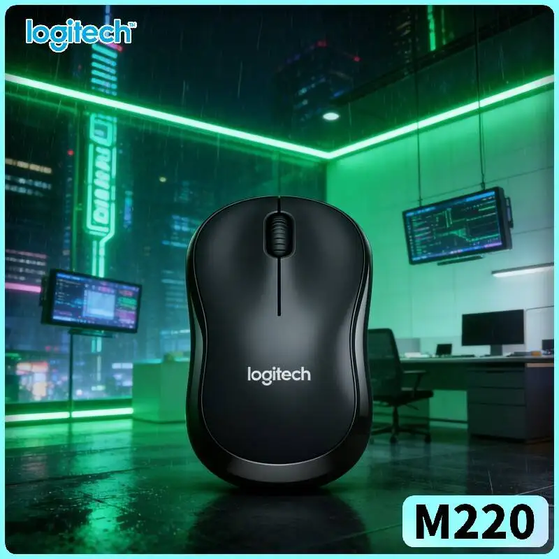Logitech M220 SilentTouch Mouse Ergonomic Comfort Grip USB Nano Dongle 1000 DPI Linux macOS Windows System Compatible Accessory