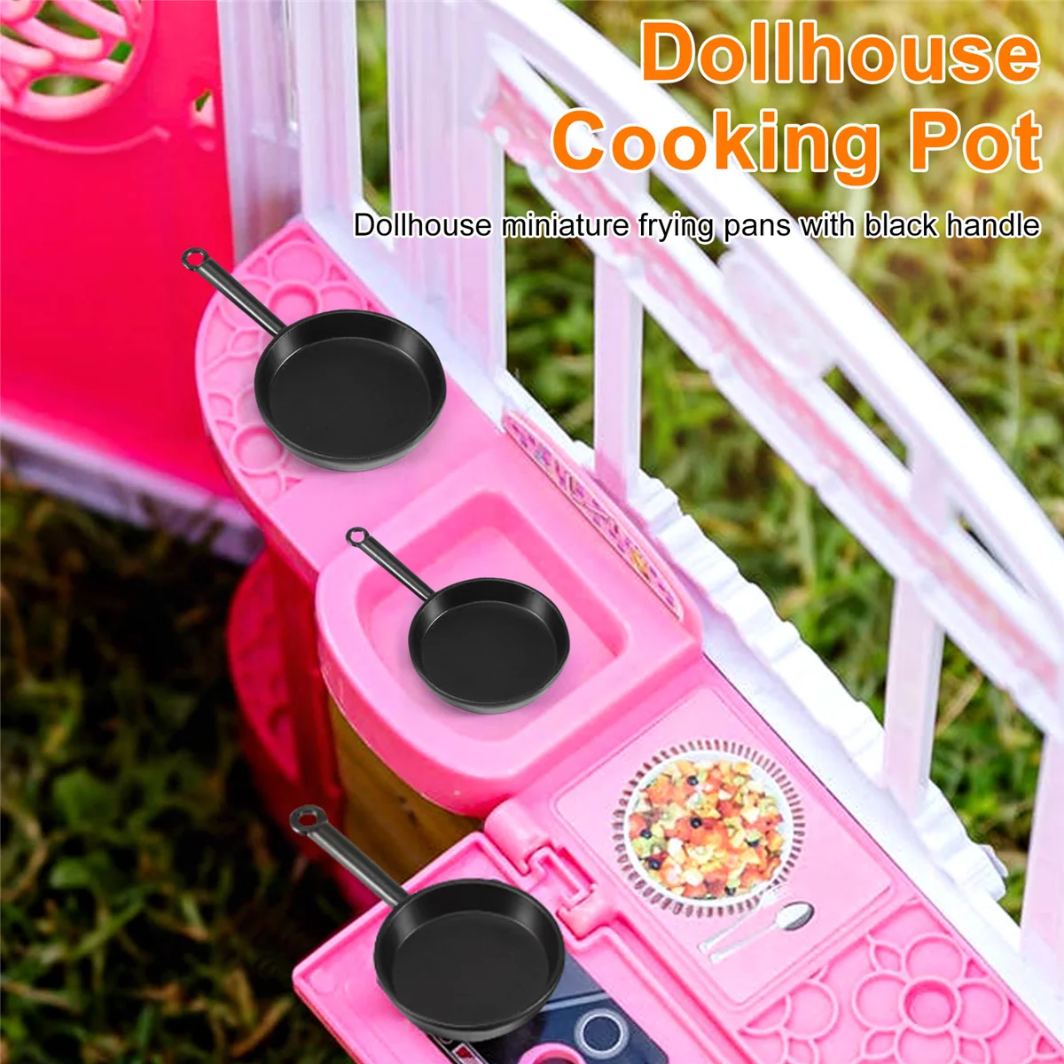 BFYL-1/12 весы 3 шт. кукольный домик миниатюрные металлические сковороды кастрюля посуда кухонные аксессуары черный