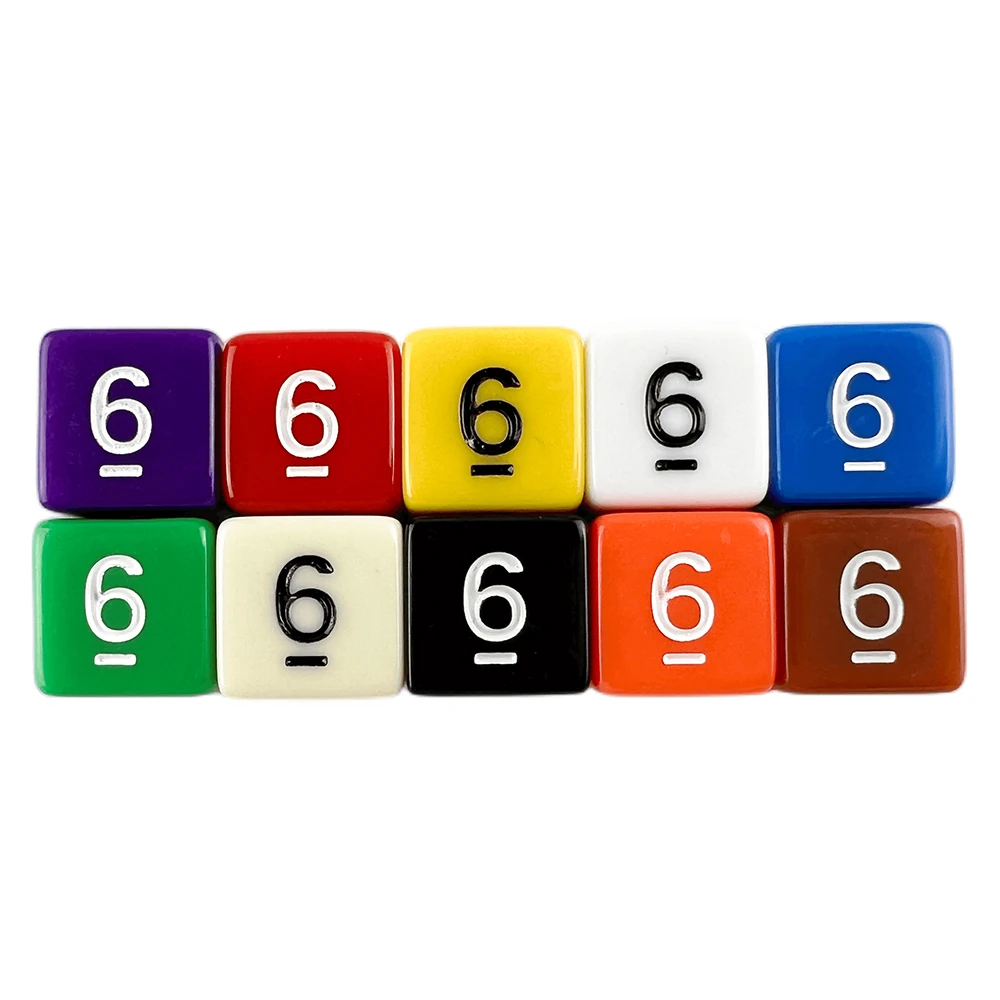 

Acrylic Digital Dice 10pcs D6 Game Dice for Tabletop Game DND Role Playing Game Entertainment Supplies