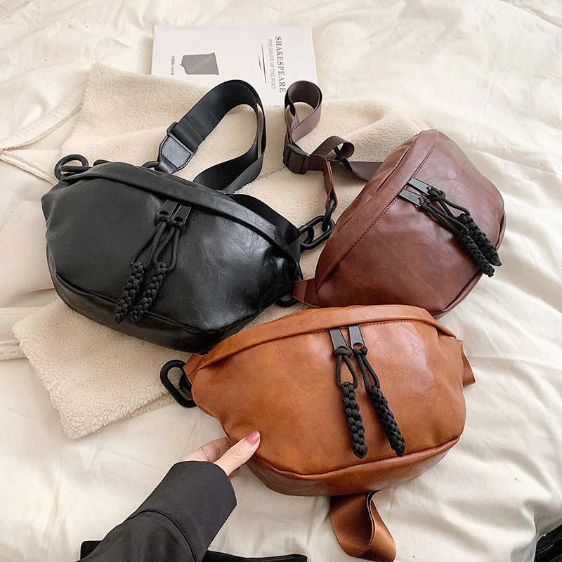 Luxury Crossbody Chest Bag High quality soft Leather Women Waist Bag Fashion  Fanny Pack Designer ladies Shoulder Bag Phone Pack