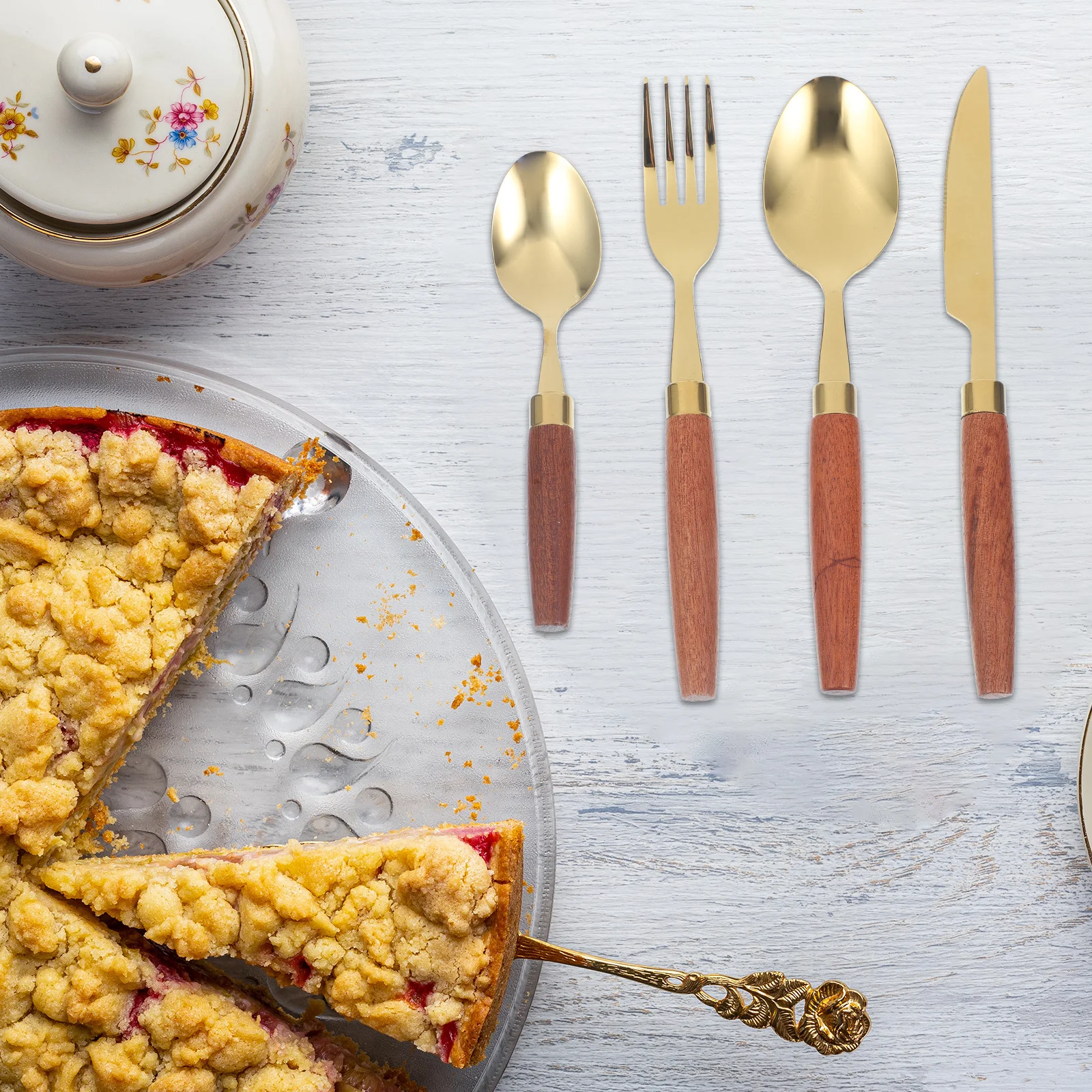 

1Set Kitchen Flatware Kit Stainless Steel Fork Spoon Cutter Set Simple Elegant Design Ideal for Home Restaurant Hotel Outdoor