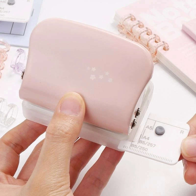 Y2GD Circle Punches Paper Puncher for Notebook Scrapbook, 5 Sheets Capacity 5 Hole Punches Handheld Loose Leaf Paper Puncher