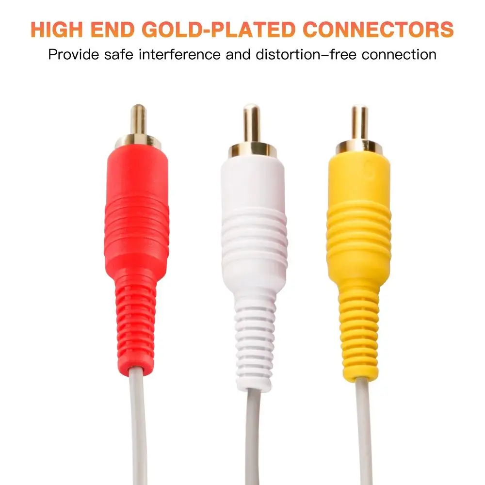 3 in 1 Audio Video AV Adapter Fast Charging Universal AV Cable for Wii Wii U Multifunctional 1.8m Audio Video TV Connector Cable