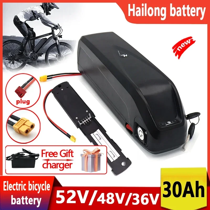 

Original 36V 48V 52V 30Ah Hailong e-bike battery 30A BMS for 350W 500W 750W 1000W motor BBS02 BBS03 BBSHD Electric Mountain Bike