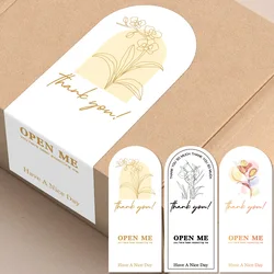 Pegatinas de agradecimiento de flores bonitas para pequeños negocios, 50 piezas, para hornear pasteles, postres, embalaje, regalo, sellado, etiqueta decorativa, álbum de recortes