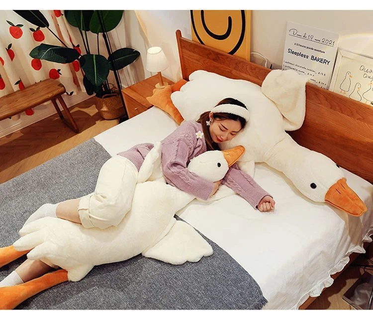 50-190 cm Kawaii Große Gans Stofftier Ente Rosa Riesige Gans Plüschtiere Schlafkissen Große Weiche Puppe Geschenke für Kinder – Detail 22