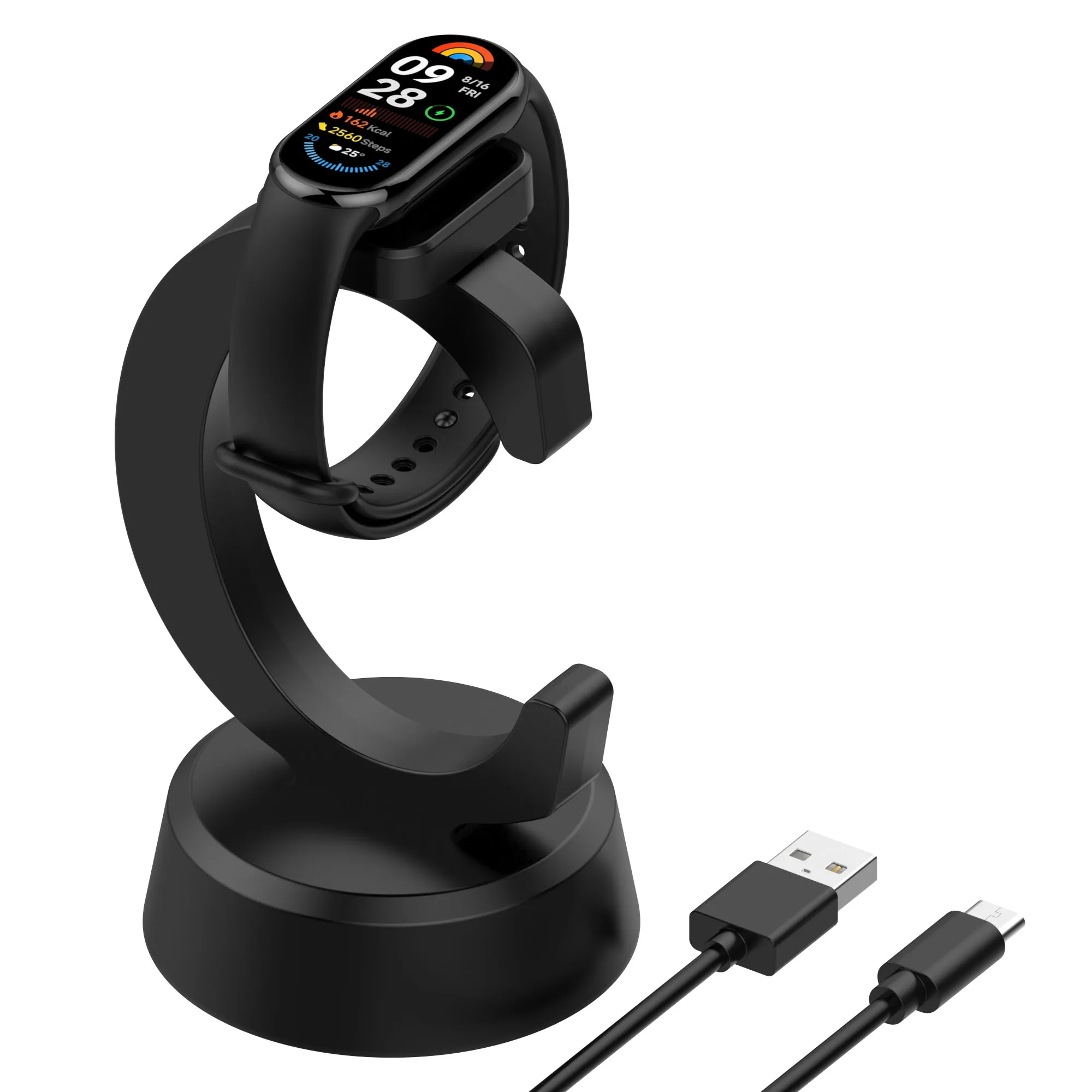 شاحن Mi Band 10 لـ Xiaomi Band 8 Pro/ Smart Band 9 حامل قاعدة شحن لساعة Redmi 6/5/4/ Watch 3 Active/ Watch 5 Lite