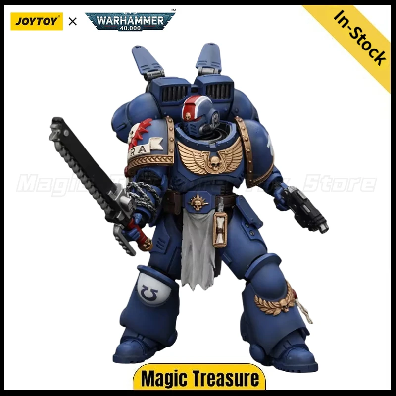 【In Stock】 JOYTOY Warhammer 40K 1/18 Action Figures Uitramarines Lieutenant Titus Anime Model Toys Gift