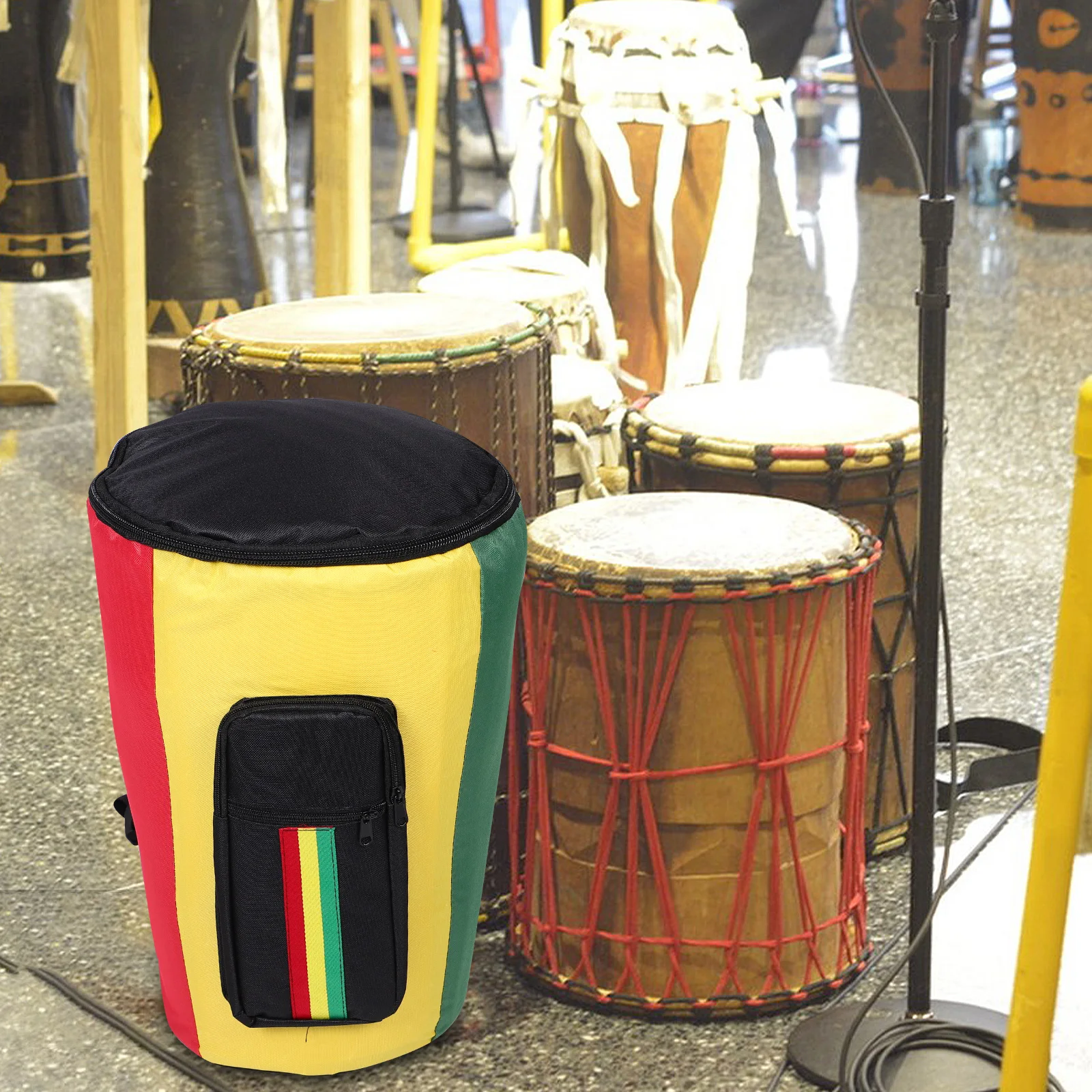 Djembe حقيبة الطبل الأفريقية 8 بوصة حقيبة حمل مقاوم للماء على ظهره الكتف الأشرطة الآلات الموسيقية ملحق حامي