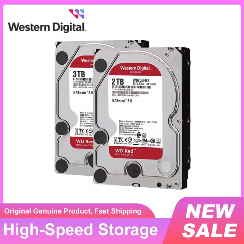WD Red 4TB 2TB 3TB Red NAS Hard Disk Drive 3.5" 6TB Internal Hard Drive 5400RPM SATA 6Gb/s 64MB Cache For Desktop
