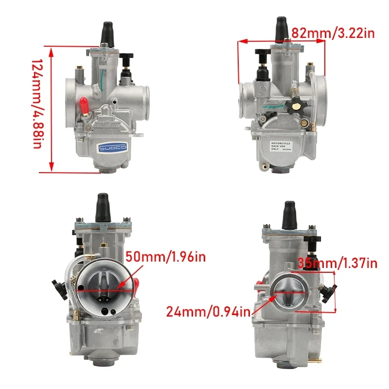 Universele PW 21 24 26 28 30 32 34mm Motorfiets Universele Carburateur Carburateur Met Power Jet Voor Universele Keihin 2T 4T ATV Qu