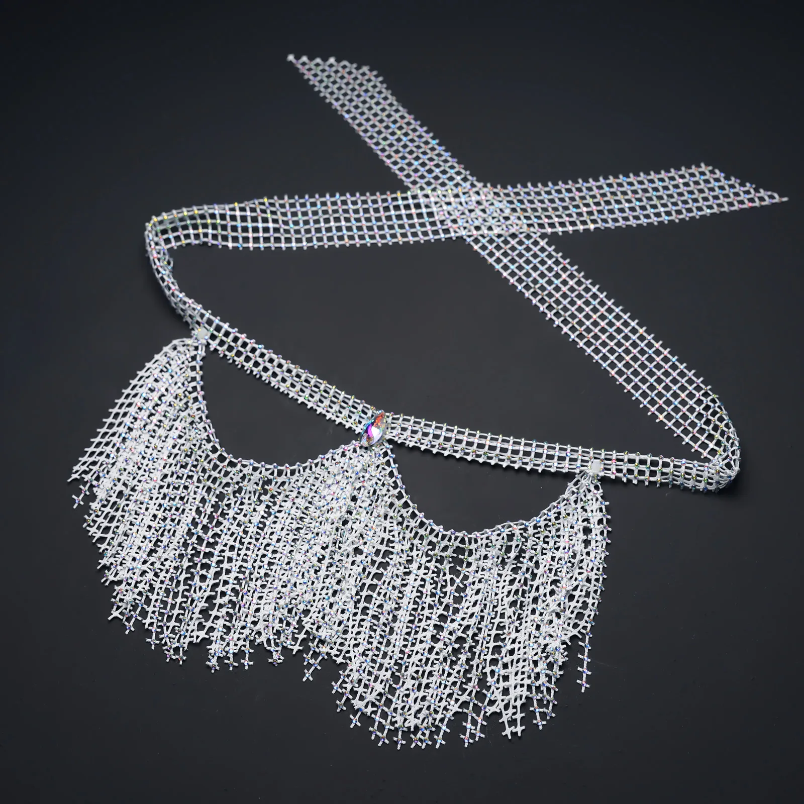 Exotische Cos Westerse stijl buikdanssluier Fijne Flash Hot Diamond Yashmak Prestaties Oude Hanfu gezichtsbedekking voor vrouwen