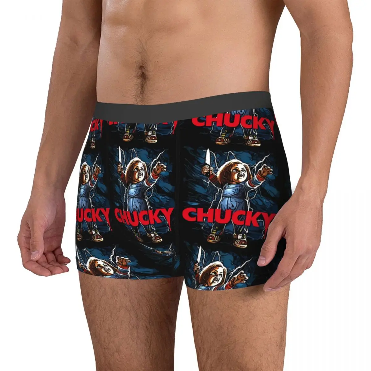 Chucky Child\'s Play Doll Man\'s Boxer Briefs Underpants Horror Movies Highly Breathable High Quality Sexy Shorts Gift Idea