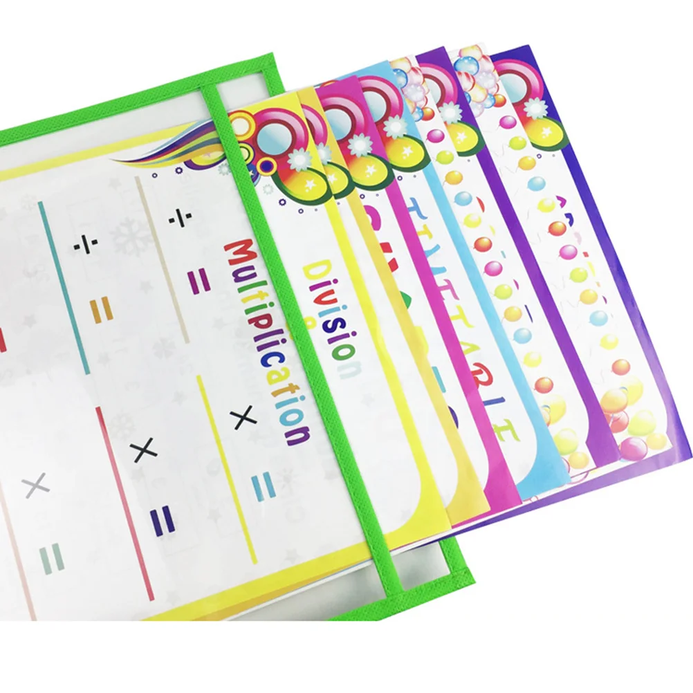 

10Pcs Transparent Dry Erase File Pockets Easy Wipe Clean Reusable Document Pouches for Office School Stationery