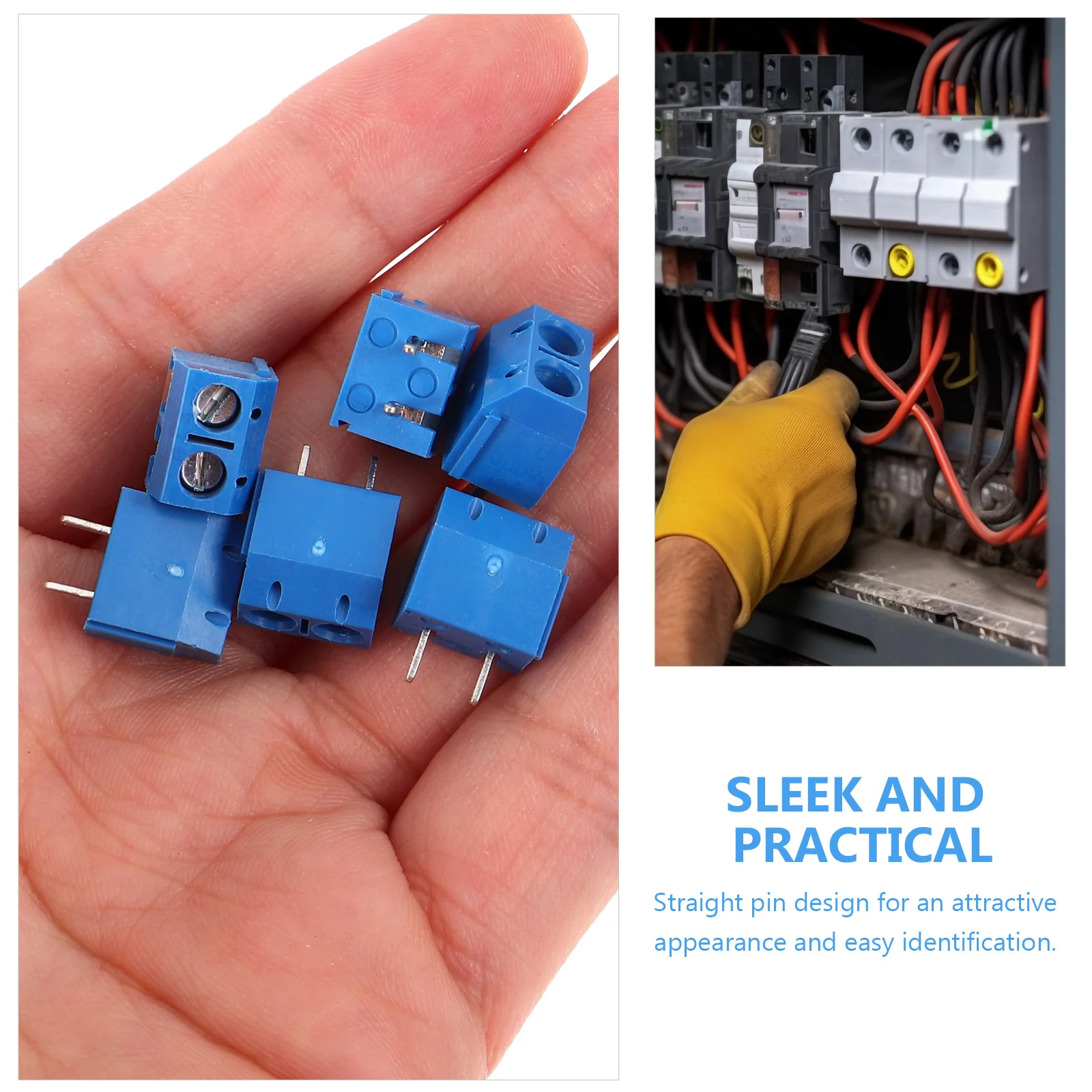 

100pcs Screw Terminal Blocks 5.08mm Straight Pin 2P Electrical Connectors Wire Terminals High Stability Wide