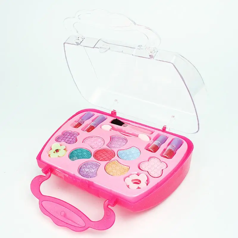 Safe Non Toxic Children Girl Princess Makeup Set Eyeshadow Lipstick Brush Kit Pr