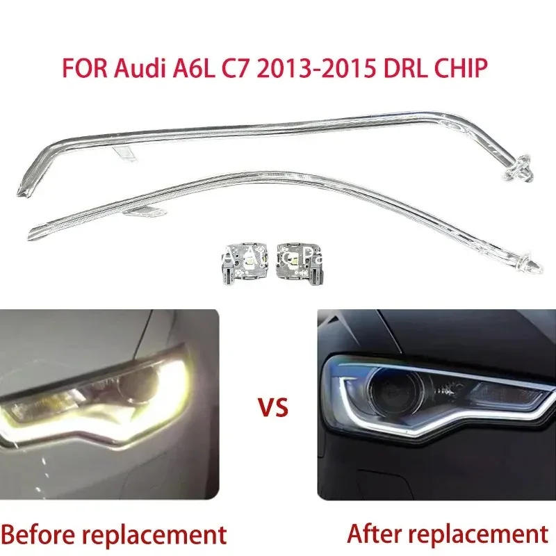 

Для AUDI A6 C7 2013-2015 белый свет автомобильные фары DRL чип световод трубка ангельские глазки дневные ходовые детали модуля балласта