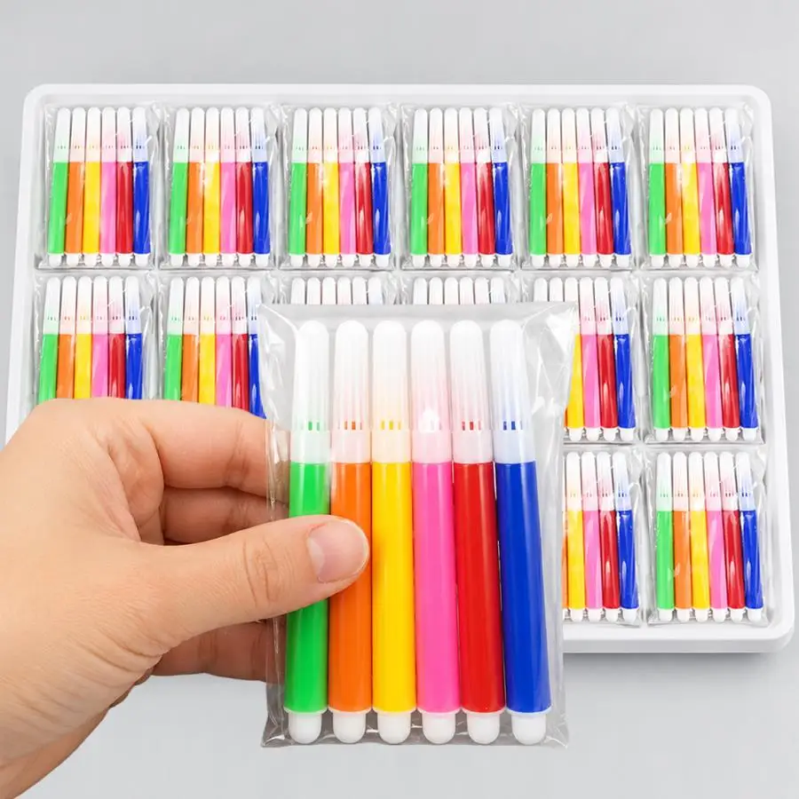15/30packs Mini Watercolor Pens, Portable Coloring Markers, Compact Art Stationery for Trip Pastime, Outdoor Sketching XJM
