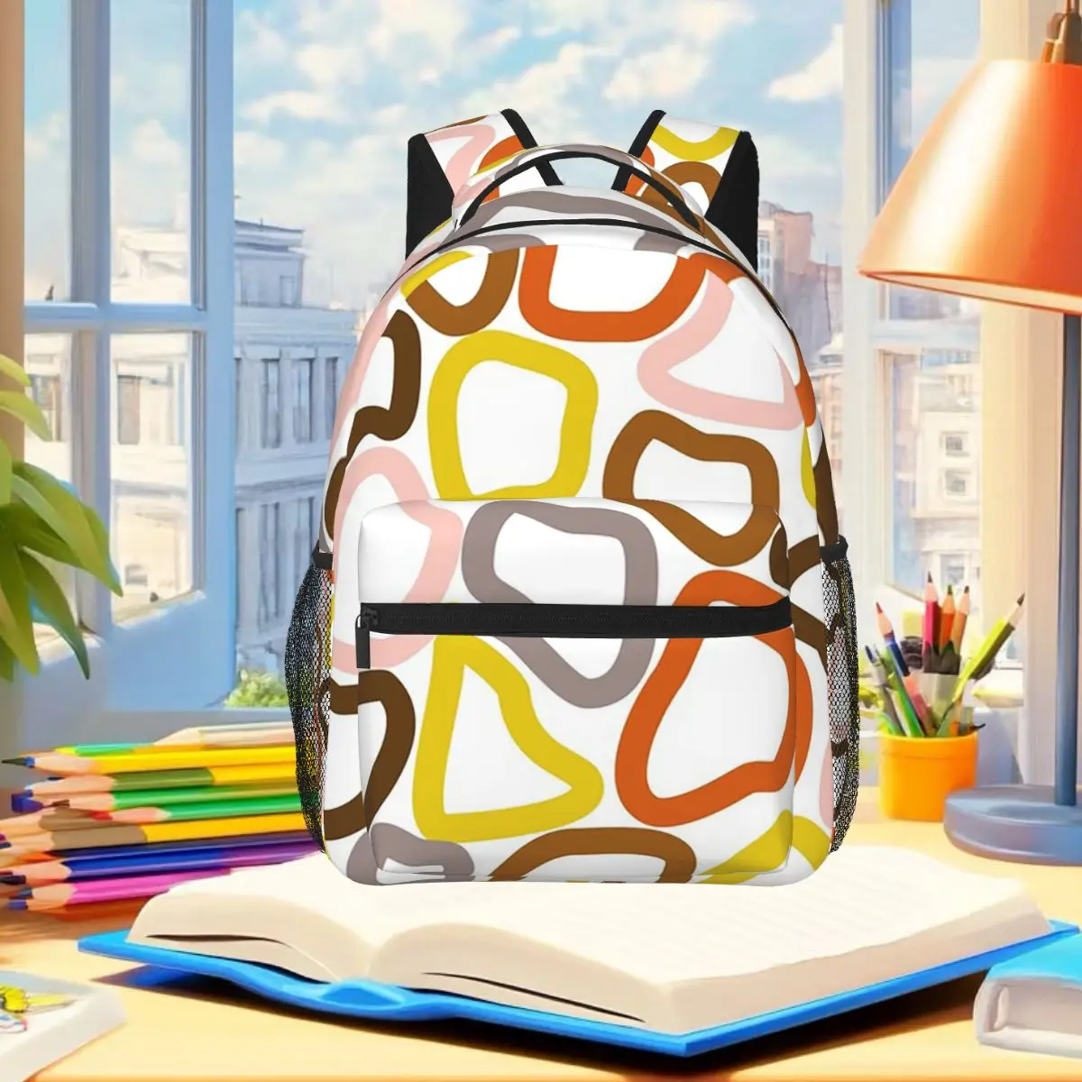 Multicolor Giraffe Backpack Student Boys Girls BookBag Children School Bag Computer Shoulder Bags for Men Women